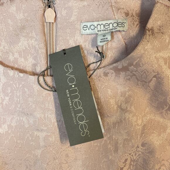 EVA MENDES New York & Co size 10 Sleeveless Damask DRESS Lined Stretch PINK NWT - Picture 13 of 16